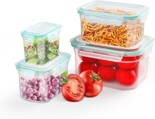 Герметичные контейнеры для хранения продуктов LIHONG с крышками, 4 шт цена и информация | Посуда для хранения еды | kaup24.ee