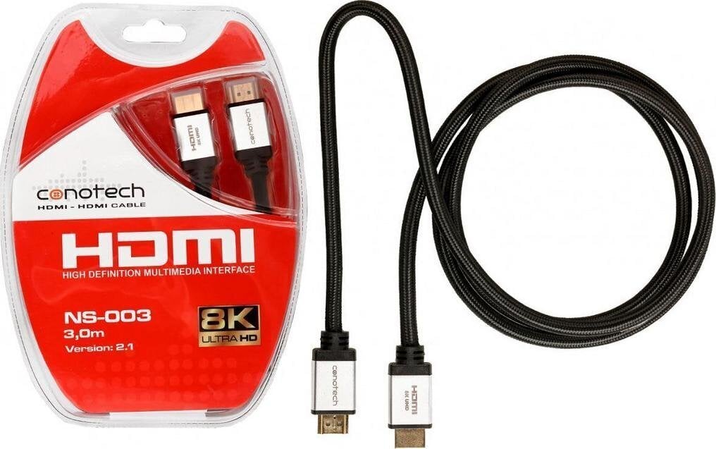 Kaabel Hdmi Conotech NS-003 8K ver. 2.1 - 3m цена и информация | Kaablid ja juhtmed | kaup24.ee