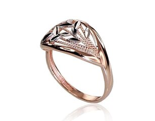 Punasest kullast sõrmus naistele Diamond Sky "Elegant Pattern II", proov 585, DS01G659 hind ja info | Sõrmused | kaup24.ee
