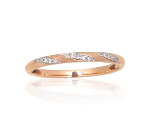 Punasest kullast sõrmus naistele Diamond Sky "Aveyron", proov 585, DS01G686 hind ja info | Sõrmused | kaup24.ee