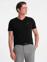 T-särk meestele Ombre Clothing 124565-7, must hind ja info | Meeste T-särgid | kaup24.ee
