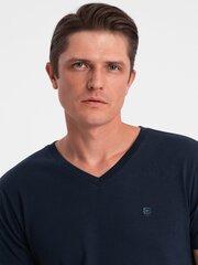 мужская футболка с v-образным вырезом - темно-синяя v2 om-tsct-0106 124564-7 цена и информация | Meeste T-särgid | kaup24.ee