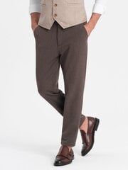 мужские брюки-чиносы с резинкой на талии - шоколадный v2 om-pacp-0158 124454-7 цена и информация | Мужские брюки | kaup24.ee
