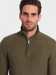 мужской вязаный свитер с распростертым воротником - оливковый v6 om-swzs-0105 124393-7 цена и информация | свитер e193 - черный | kaup24.ee