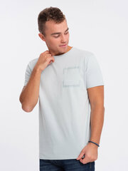 мужская хлопковая футболка с карманом - светло-серая v10 om-tspt-0154 124347-7 цена и информация | Meeste T-särgid | kaup24.ee
