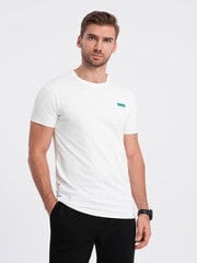 мужская футболка из хлопка контрастной пряжи - белая v5 om-tsct-0151 124341-7 цена и информация | Meeste T-särgid | kaup24.ee