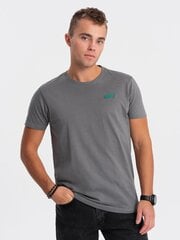 мужская хлопковая футболка с контрастной нитью - серая v1 om-tsct-0151 124337-7 цена и информация | Meeste T-särgid | kaup24.ee