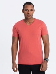 базовая мужская классическая хлопковая футболка - розовая v11 om-tsbs-0146 124282-7 цена и информация | Мужские футболки | kaup24.ee