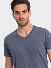 классическая базовая мужская футболка из хлопка - темно-синяя v2 om-tsbs-0146 124273-7 цена и информация | Мужские футболки | kaup24.ee