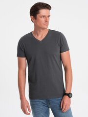 классическая базовая мужская футболка из хлопка - серая v3 om-tsbs-0146 124274-7 цена и информация | Мужские футболки | kaup24.ee