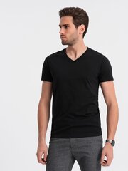 T-särk meestele Ombre Clothing, must hind ja info | Meeste T-särgid | kaup24.ee