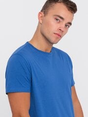 мужская классическая базовая футболка из хлопка - синяя v8 om-tsbs-0146 124279-7 цена и информация | Meeste T-särgid | kaup24.ee