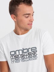 мужская футболка из хлопка с принтом - белая v1 om-tspt-0160 124271-7 цена и информация | Мужские футболки | kaup24.ee