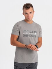 T-särk meestele Ombre Clothing 124270-7, hall hind ja info | Meeste T-särgid | kaup24.ee