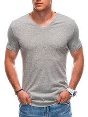 мужская однотонная футболка с v-образным вырезом em-tsbs-0101 - серый меланж v4 124259-7 цена и информация | Мужские футболки | kaup24.ee