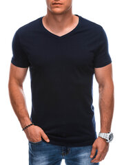 мужская однотонная футболка с v-образным вырезом em-tsbs-0101 - темно-синяя v3 124258-7 цена и информация | Мужские футболки | kaup24.ee
