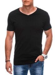 мужская однотонная футболка с v-образным вырезом em-tsbs-0101 - черная v1 124256-7 цена и информация | Meeste T-särgid | kaup24.ee