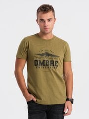 Мужская хлопковая футболка с принтом в стиле милитари — хаки v2 om-tspt-0164 124253-7 цена и информация | Мужские футболки | kaup24.ee