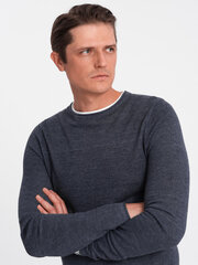 Мужской хлопковый свитер с круглым вырезом — темно-синий меланж v3 om-swsw-0103 124229-7 цена и информация | Мужские свитера | kaup24.ee