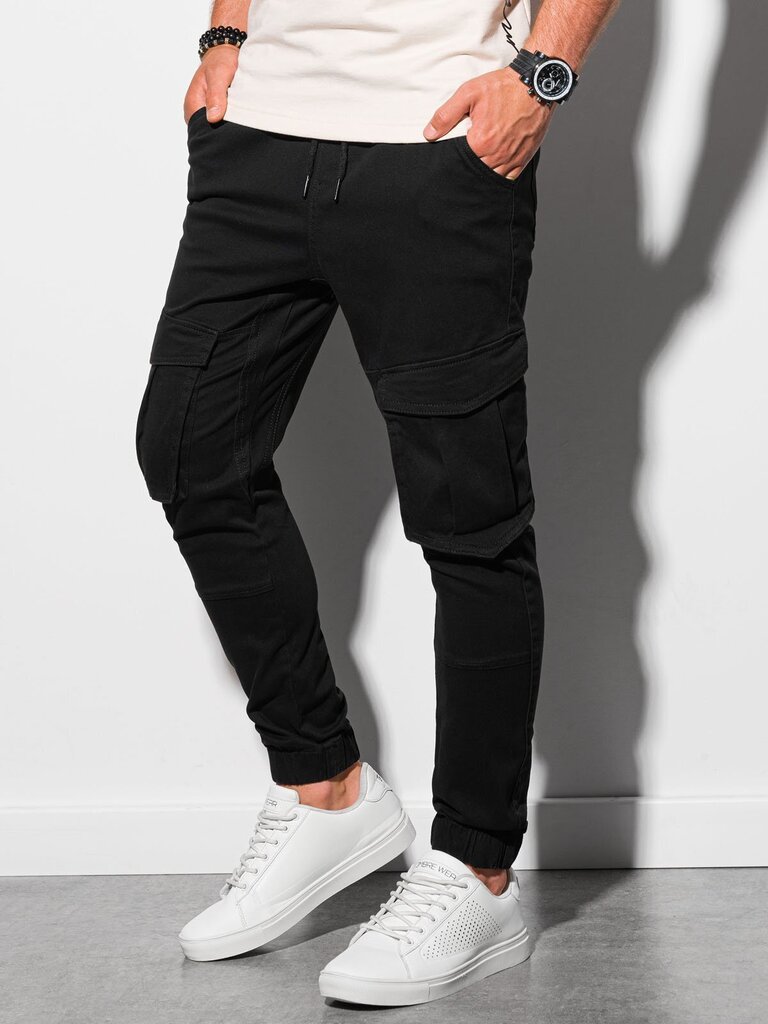 Püksid meestele Ombre Clothing 148057, must hind ja info | Meeste püksid | kaup24.ee