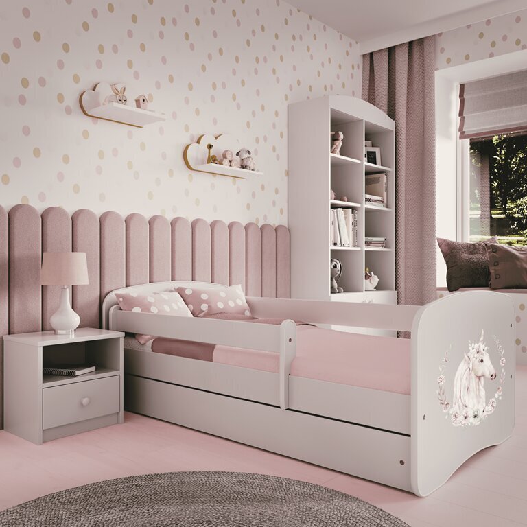 Lastevoodi sahtliga ja madratsita Kocot Kids BabyDreams, valge hind ja info | Lastevoodid | kaup24.ee