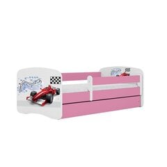 Babydreams розовая кровать с выдвижным ящиком и матрасом 140/70 цена и информация | Детские кровати | kaup24.ee
