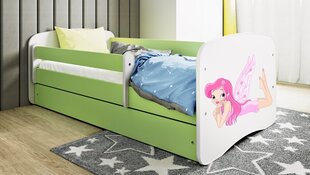 Łóżko babydreams zielone zoo z szufladą materac 140/70 цена и информация | Детские кровати | kaup24.ee