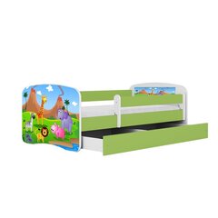 Зеленая кровать babydreams без ящика, с матрасом 180/80 цена и информация | Детские кровати | kaup24.ee