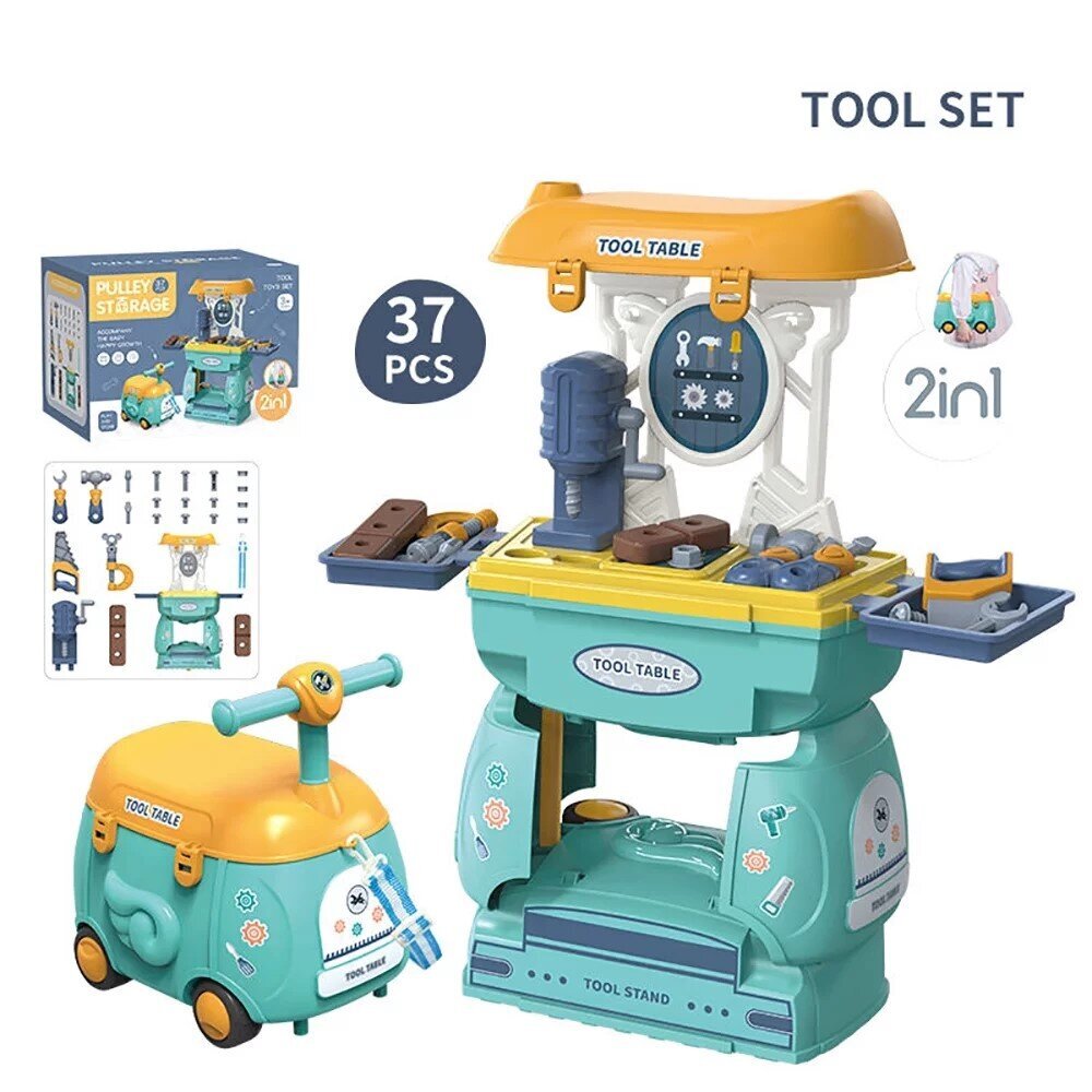 Laste komplekt tööriistadega 2 in 1 Tool Table hind ja info | Poiste mänguasjad | kaup24.ee
