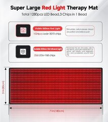 Коврик с инфракрасным светом для облегчения боли во всем теле цена и информация | Массажеры | kaup24.ee
