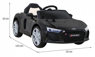 Ühekohaline laste elektriauto Audi R8, must цена и информация | Электромобили для детей | kaup24.ee