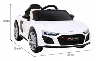 Одноместный детский электрический автомобиль Audi R8 Lift, белый цена и информация | Электромобили для детей | kaup24.ee