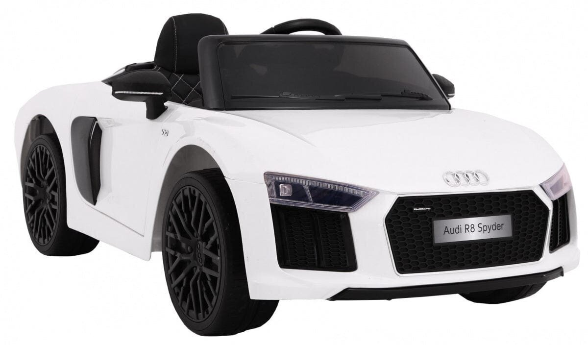 Ühekohaline laste elektriauto "AUDI R8 Spyder", valge цена и информация | Laste elektriautod | kaup24.ee