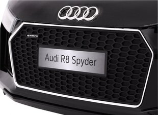 Ühekohaline laste elektriauto Audi R8 Spyder, must цена и информация | Электромобили для детей | kaup24.ee