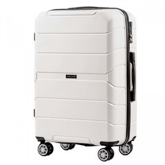 Белый дорожный чемодан DURALUXE+ среднего размера цена и информация | Чемоданы, дорожные сумки | kaup24.ee