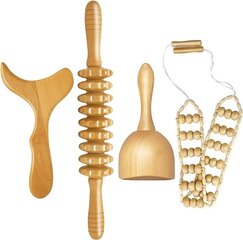 Набор деревянных инструментов для лимфодренажного массажа цена и информация | Массажеры | kaup24.ee