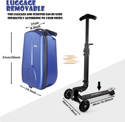 Чемодан - самокат Electric Scooter, серый цена и информация | Чемоданы, дорожные сумки | kaup24.ee