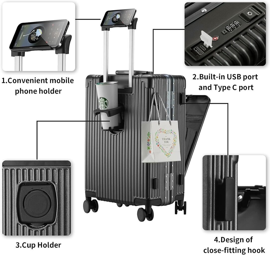 Laadimispordiga multifunktsionaalne kohver hind ja info | Kohvrid, reisikotid | kaup24.ee