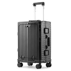 Многофункциональный чемодан с портами для зарядки, черный цена и информация | Чемоданы, дорожные сумки | kaup24.ee