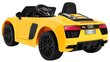 Laste ühekohaline elektriauto Audi R8 Spyder, kollane hind ja info | Laste elektriautod | kaup24.ee