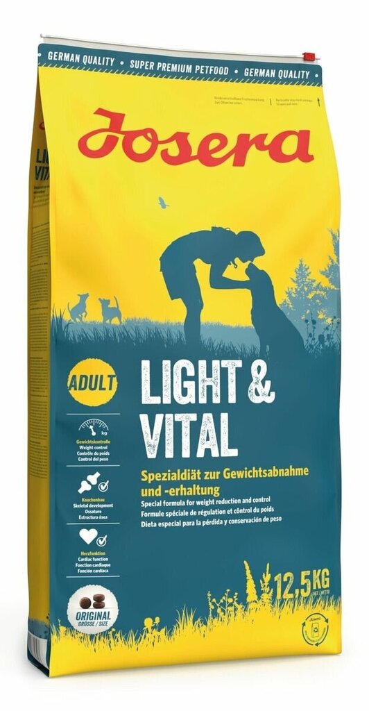 Josera Light&Vital täiskasvanud koertele kehakaalu vähendamiseks, 12,5 kg hind ja info | Kuivtoit koertele | kaup24.ee