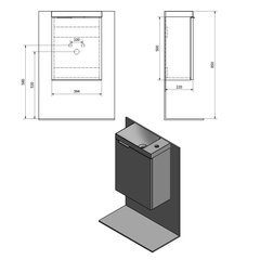 Шкафчик под умывальник Latus X, коричневый цена и информация | Шкафчики для ванной | kaup24.ee