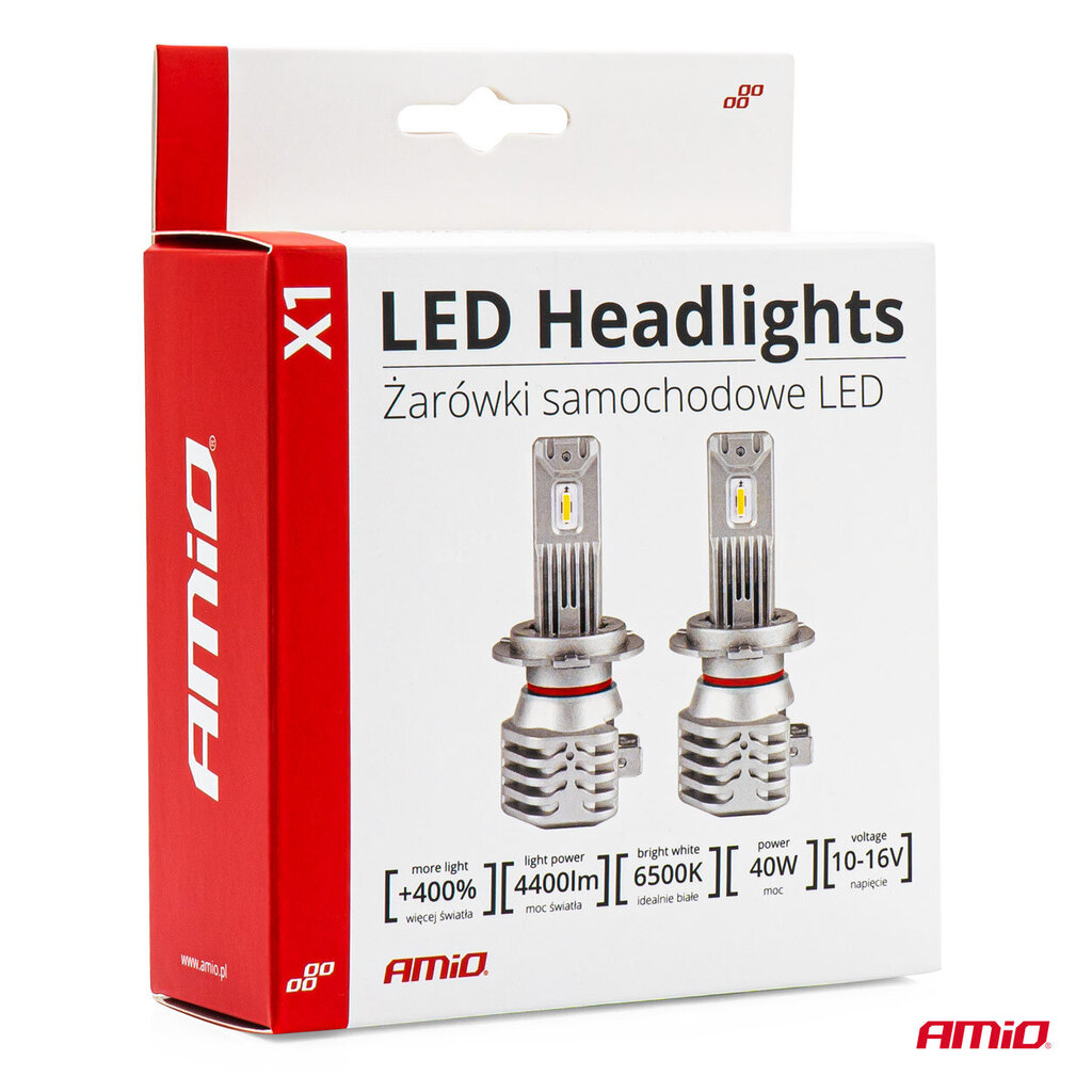 LED esitule pirnid H8/H9/H11 40W X1 Series Mini Amio 02967 hind ja info | Autopirnid | kaup24.ee