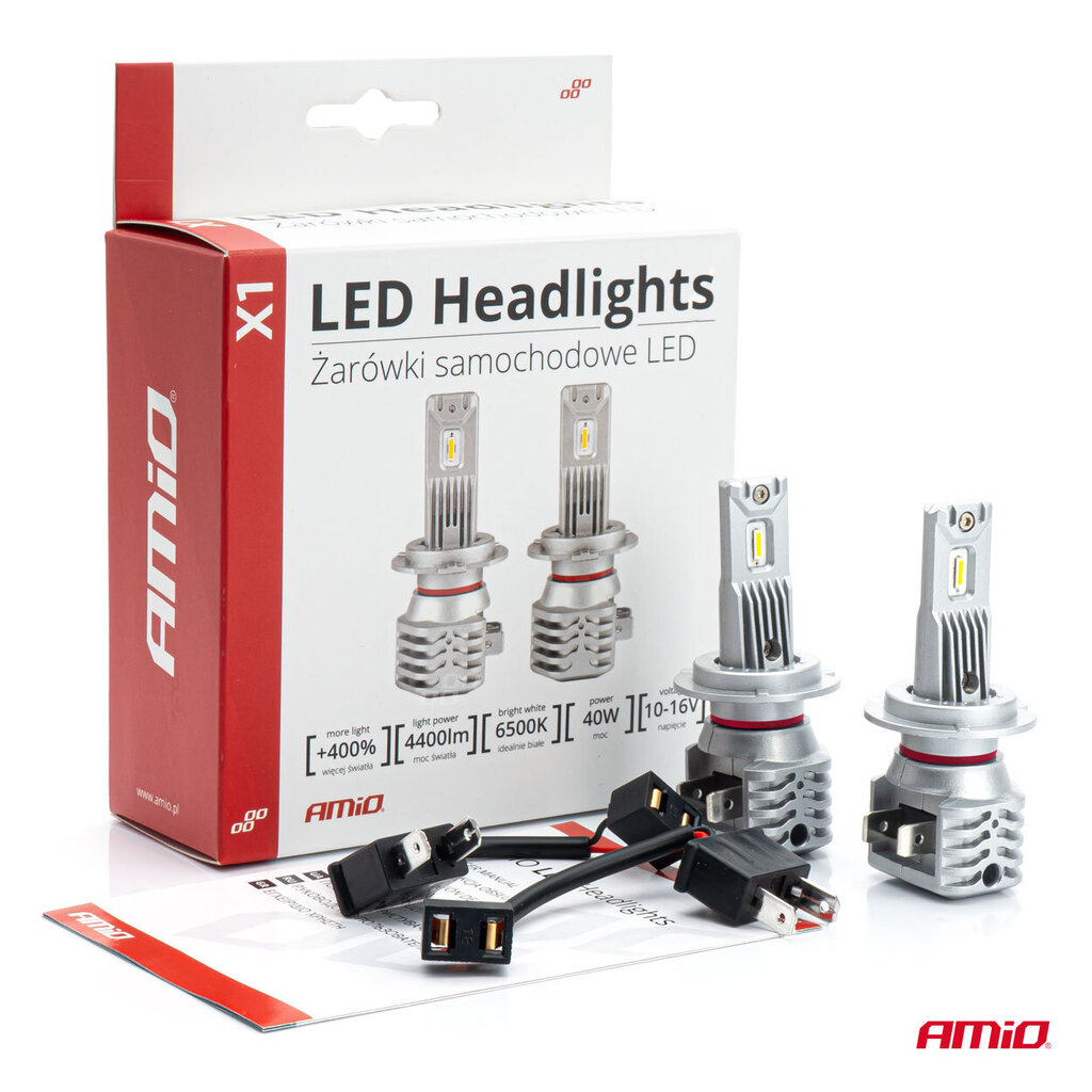 LED esitule pirnid H7 40W X1 Series Mini Amio 02966 hind ja info | Autopirnid | kaup24.ee