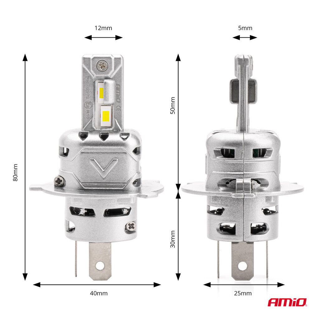 LED esitule pirnid H4 72W X2 Series Canbus MINI AMiO 02972 цена и информация | Autopirnid | kaup24.ee