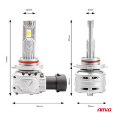 LED esitule pirnid HB4 9006 72W X2 Series Canbus MINI AMiO 02976 hind ja info | Autopirnid | kaup24.ee