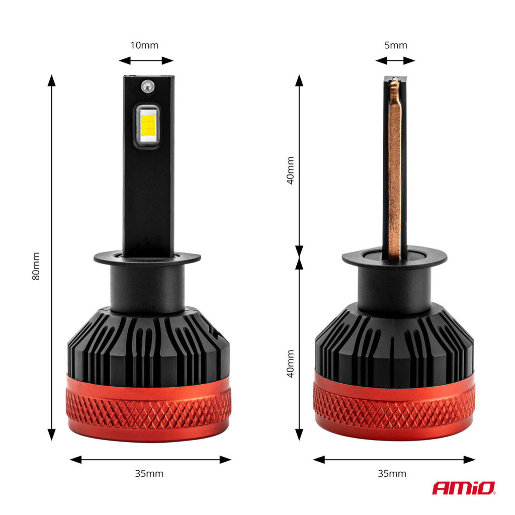 LED esitule pirnid H1 90W X3 Series Canbus Amio 02977 hind ja info | Autopirnid | kaup24.ee