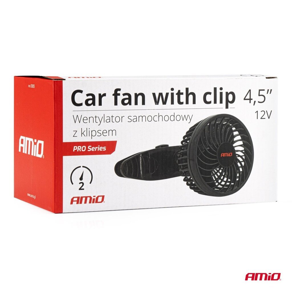 Ventilaator Amio 03005, 4,5" 12V 2-kiirust, clip kinnitus hind ja info | Lisaseadmed | kaup24.ee
