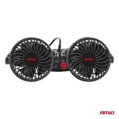 Ventilaator 2x4" 12V 2-kiirust USB laadija,peatoe kinnitus Amio 03009 цена и информация | Дополнительные принадлежности | kaup24.ee