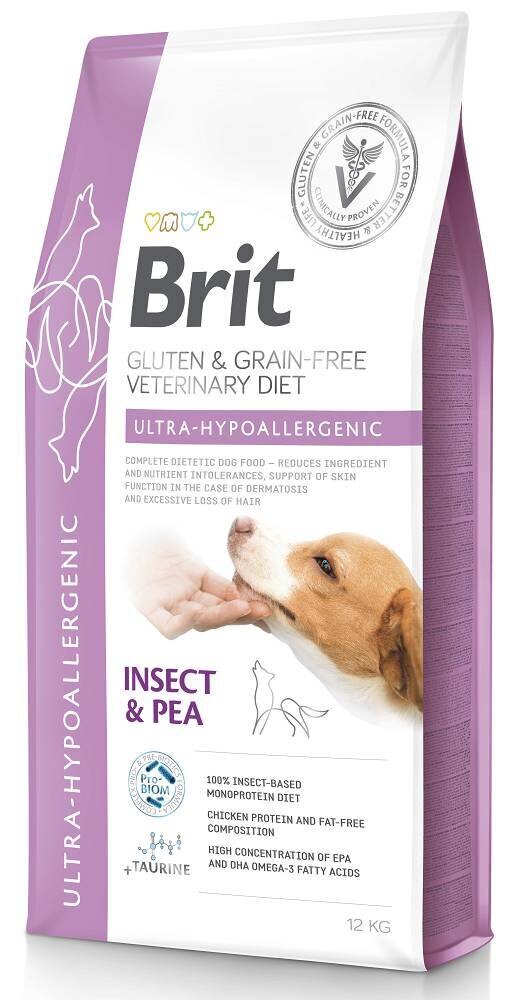 Brit Veterinary Diets Dog Ultra-Hypoallergenic täiskasvanud koertele, 12 kg hind ja info | Kuivtoit koertele | kaup24.ee
